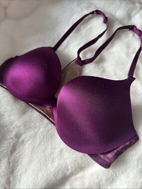 Plunge Push-Up Bra in Deep Purple